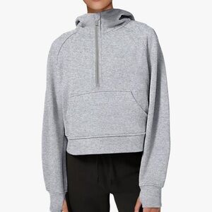 Scuba Half-Zip Cropped Hoodie